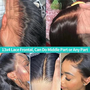 13x4 HD Кружевные фронтальные человеческие волосы Бразильские прямые кружевные фронтальные волосы Remy Натуральный черный 10-22 дюйма