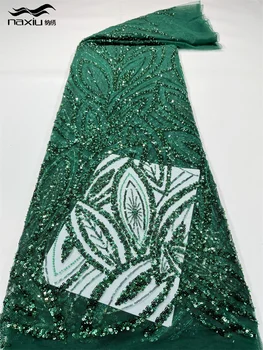 Madison-Кружевная Ткань для Свадебного платья, Африканский Кружевной материал, Нигерийские Французские Блестки, Высокое Качество, 2023