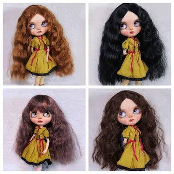 Кукольный Парик BJD Подходит Для Кукольных Аксессуаров Blythe Size Парик Из Высокотемпературного Шелка Модные Длинные Волосы Вьющиеся Волосы Челка