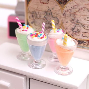 Миниатюрные стаканчики для мороженого в кукольном домике размером 1: 12, кухонные принадлежности для кукольного домика